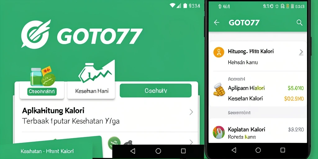 Antarmuka aplikasi GOTO77 yang menampilkan fitur Hitung Kalori secara jelas.