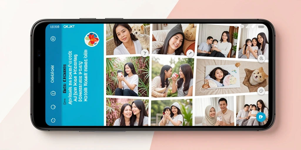 Tampilan antarmuka OKJKT dengan berbagai fitur kolase foto.