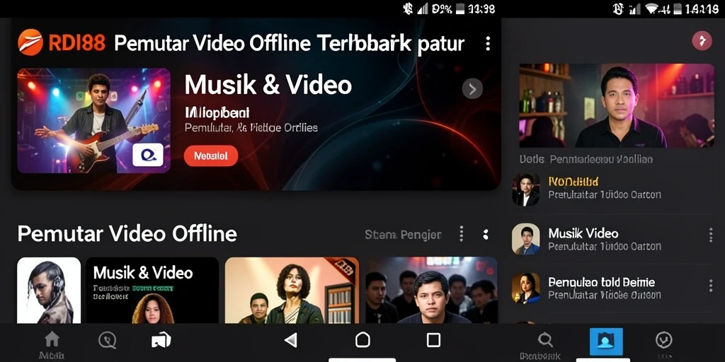 Screenshot aplikasi RDI88 menampilkan antarmuka Pemutar Video Offline yang sederhana dan fungsional.