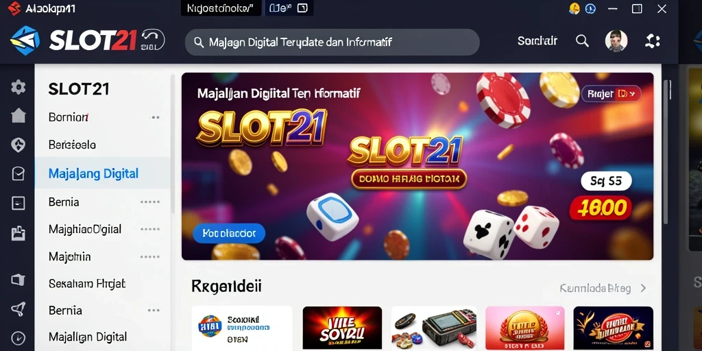 Antarmuka SLOT21 yang modern dan menarik untuk dibaca.