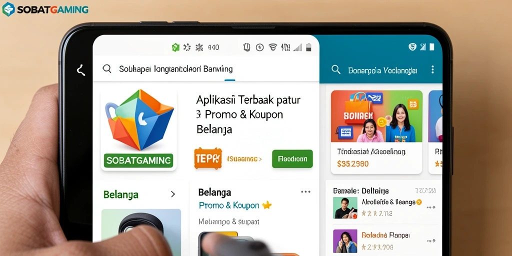 Tampilan antarmuka SOBATGAMING yang menarik untuk promo dan kupon.