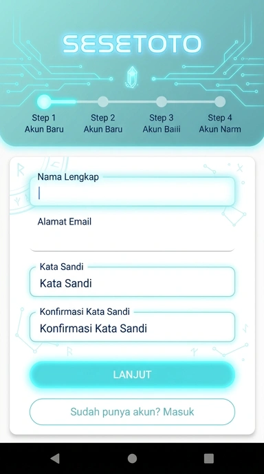 Tampilan halaman daftar sesetoto